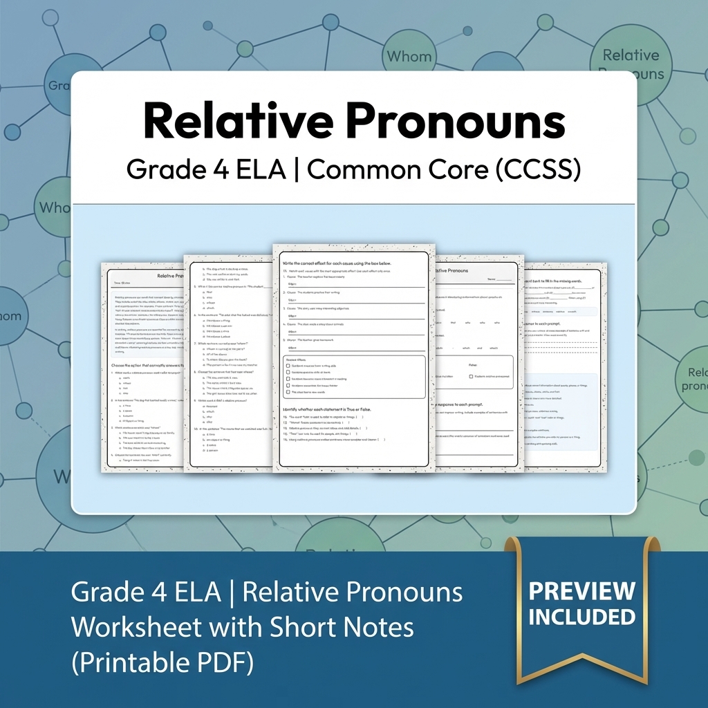 Grade 4 Text Evidence, Language & Writing ELA Full-Year Bundle: CCSS — included worksheet 15