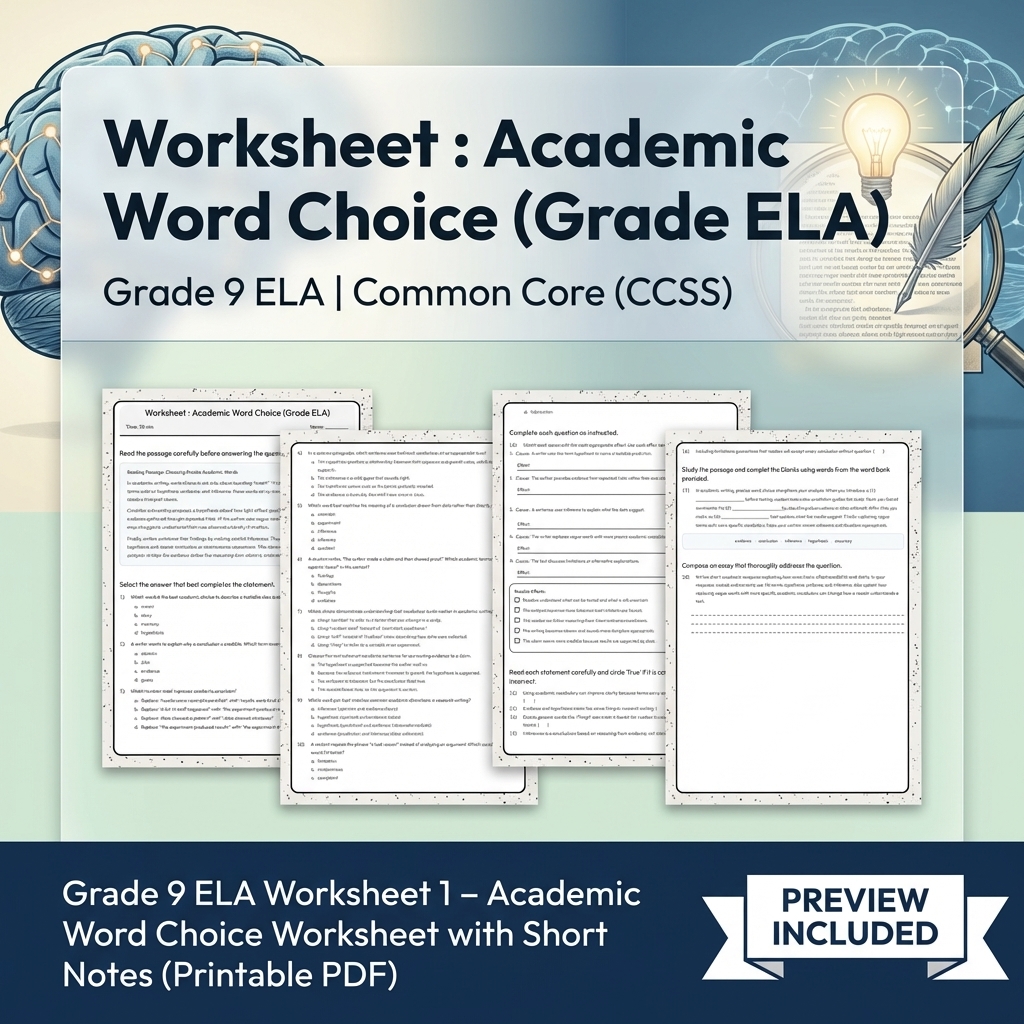 Grade 9 ELA Text Evidence, Argument, and Language Full-Year Bundle CCSS — included worksheet 14