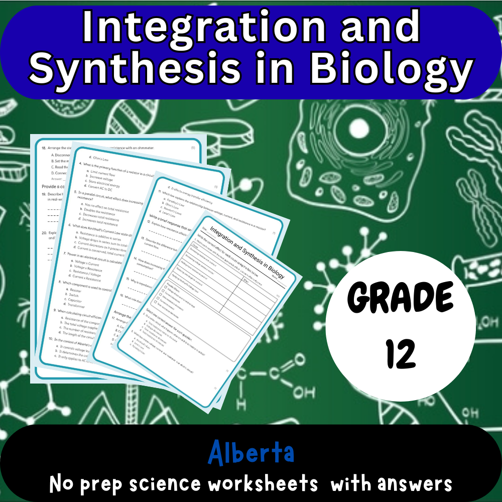 Grade 12 Science science 1 worksheet — Grade 12 Science | Integration & Synthesis in Biology Worksheet (PDF)