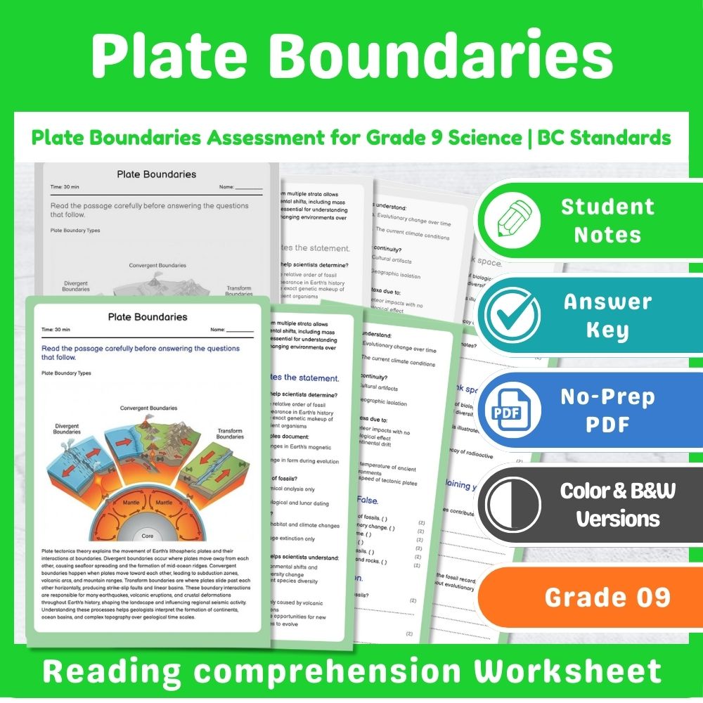 Grade 9 Science Mini Bundle – Earth & Space Assessment & Activities — included worksheet 6