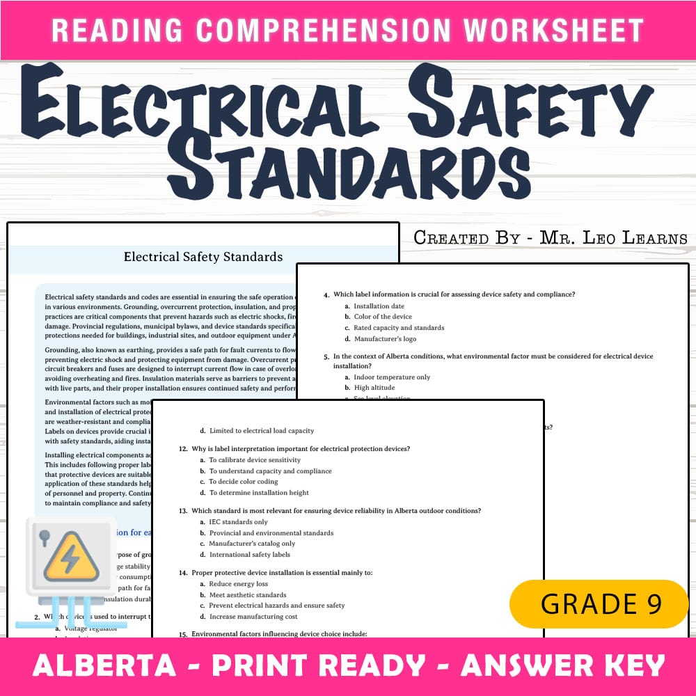 Grade 9 Science worksheet mcq paper worksheet — Grade 9 Science — Worksheet MCQ Paper for Mastering Electrical Safety — pa…