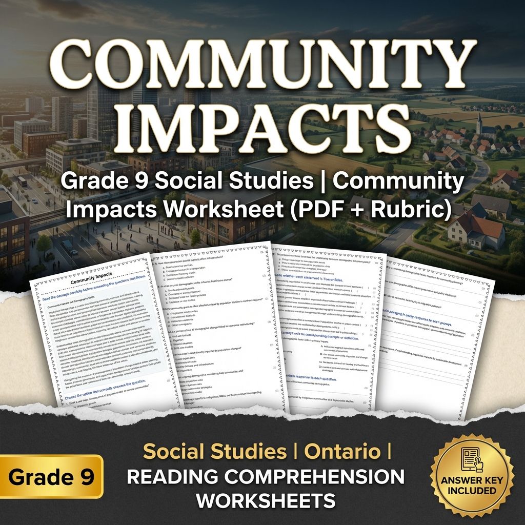 Grade 9 Social Studies | Community, Environment, & Urban Planning Strategies — included worksheet 16
