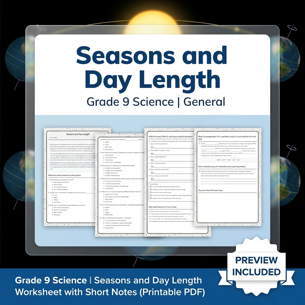 Grade 9 Science Data & Model Reasoning Full-Year Bundle: General Framework — included worksheet 12