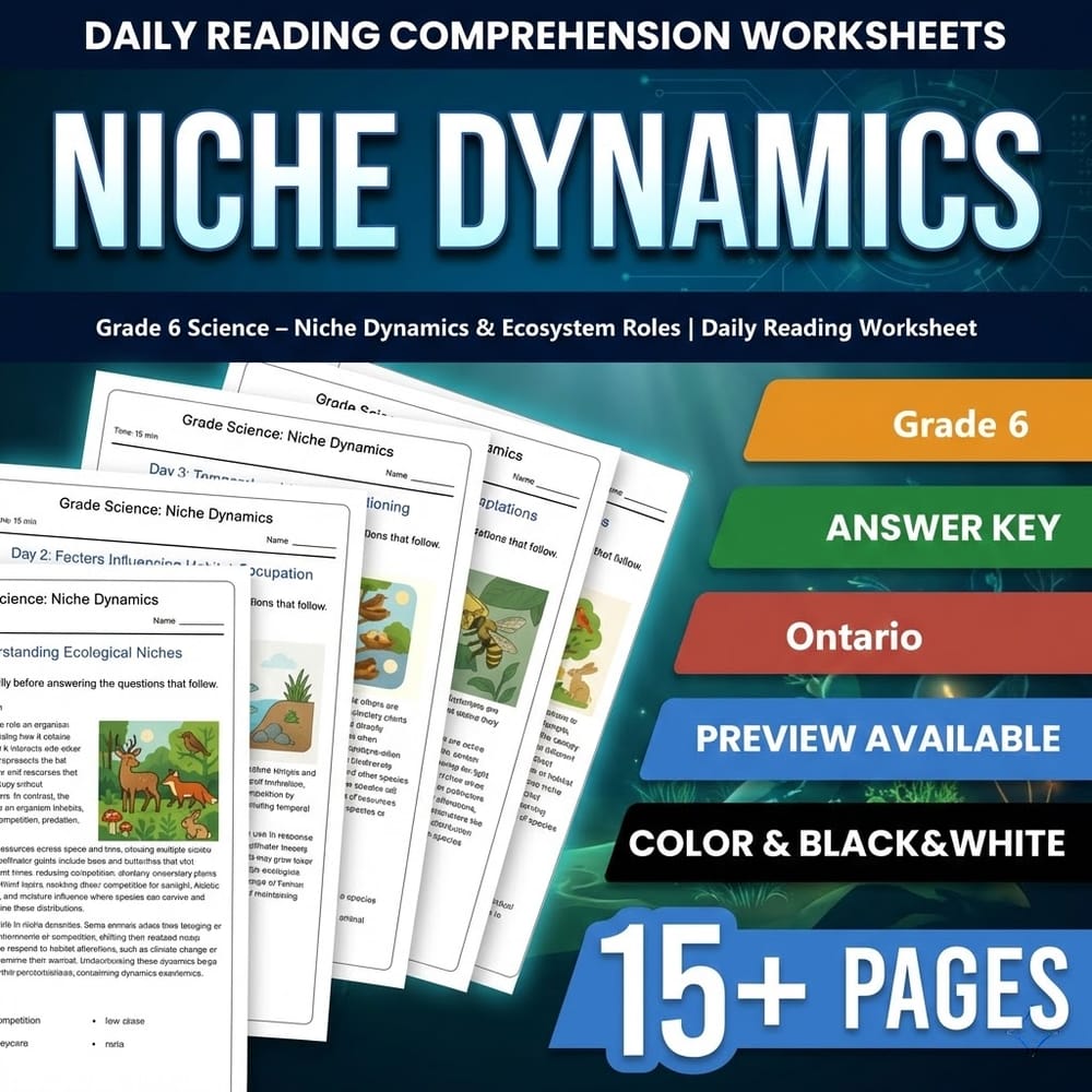 Grade 6 Science Full Year Bundle – Ontario Daily Reading Worksheets — included worksheet 26
