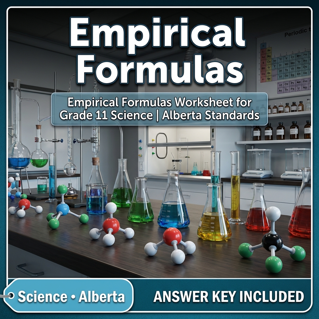 Empirical Formulas Worksheet for Grade 11 Science | Alberta Standards