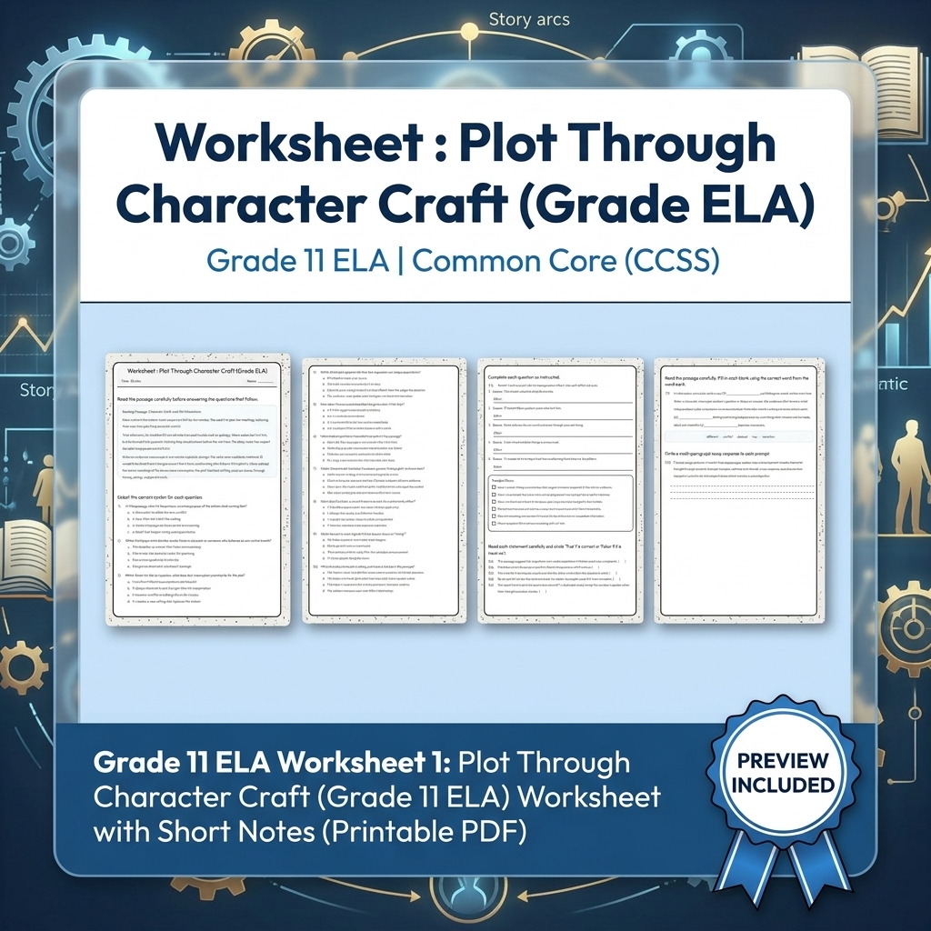 Grade 11 ELA Text Analysis and Writing Full-Year Bundle: Common Core (CCSS) — included worksheet 10