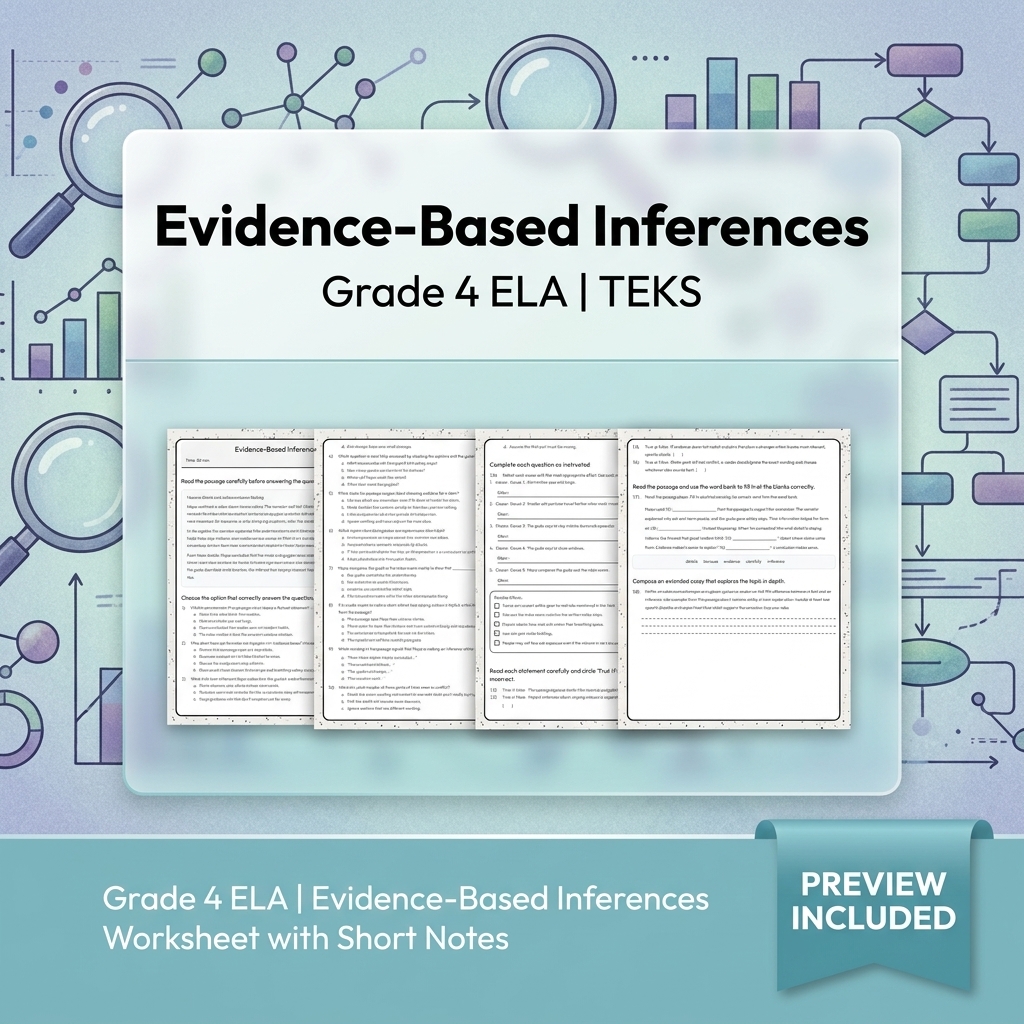 Grade 4 Text Features, Main Idea & Inferences ELA Lesson Bundle | TEKS — included worksheet 2