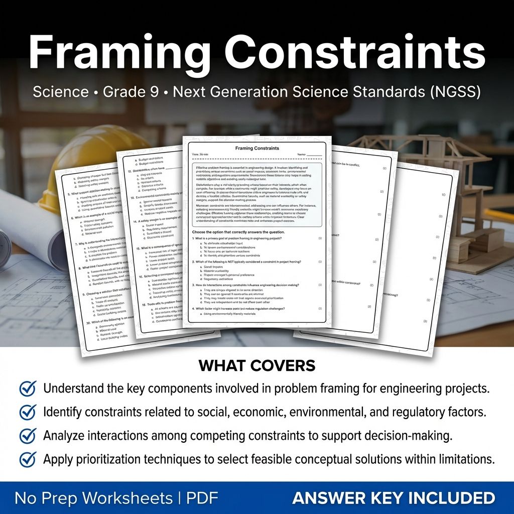 Grade 9 Science Worksheet Bundle | Physics, Biology, Earth & Energy Topics — included worksheet 22