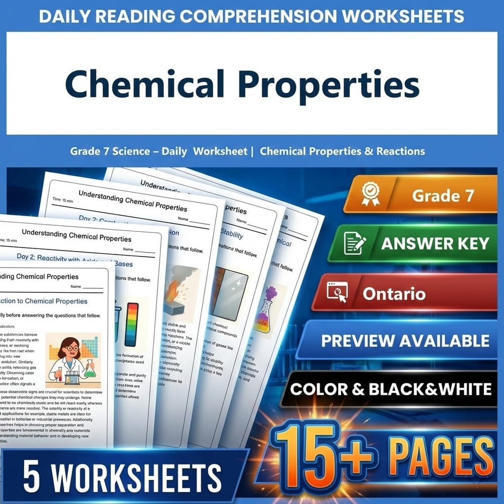 Grade 7 Science Bundle – Ontario Daily Worksheets for Comprehensive Study — included worksheet 14