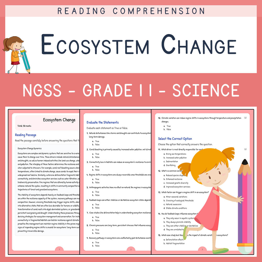 Grade 11 Science worksheet worksheet — Grade 11 Science | Ecosystem Change Worksheet & Answer Key (NGSS Aligned) — page 1