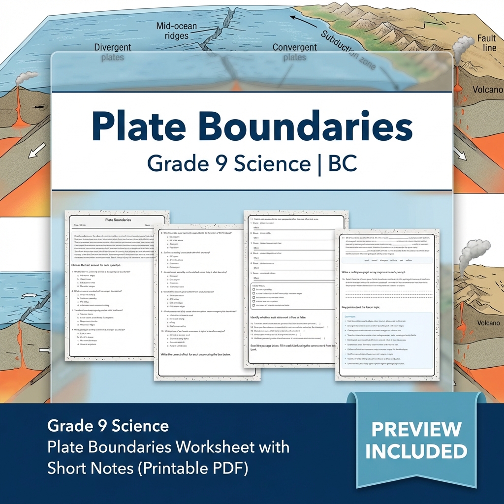 Grade 9 Science | BC Framework Lesson Bundle on Earth Systems & Climate — included worksheet 5