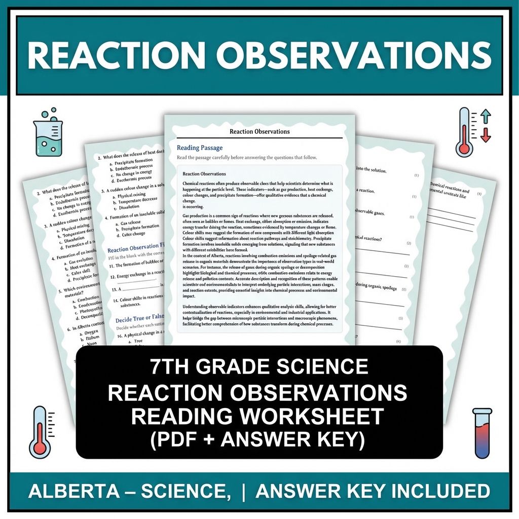 Grade 7 Science Worksheet Pack | Energy, Matter & Ecosystem Concepts — included worksheet 26