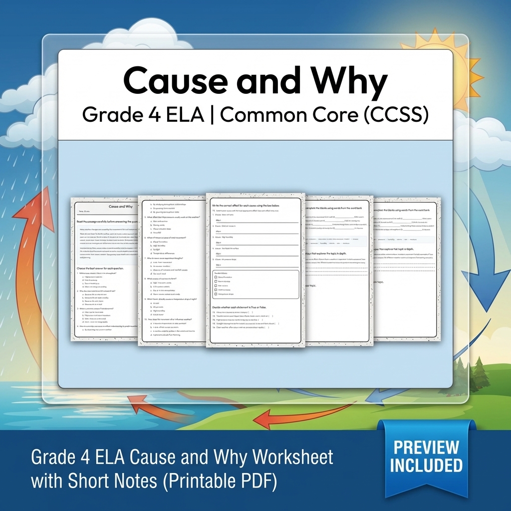 Grade 4 Text Evidence and Structure ELA Lesson Bundle Aligned to CCSS — included worksheet 5