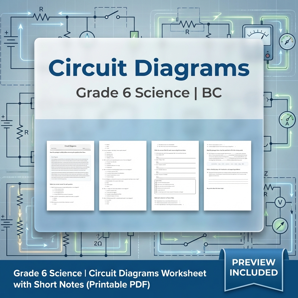 Grade 6 Science | Energy, Waves & Circuits UNIT Bundle (BC Frame work) — included worksheet 6