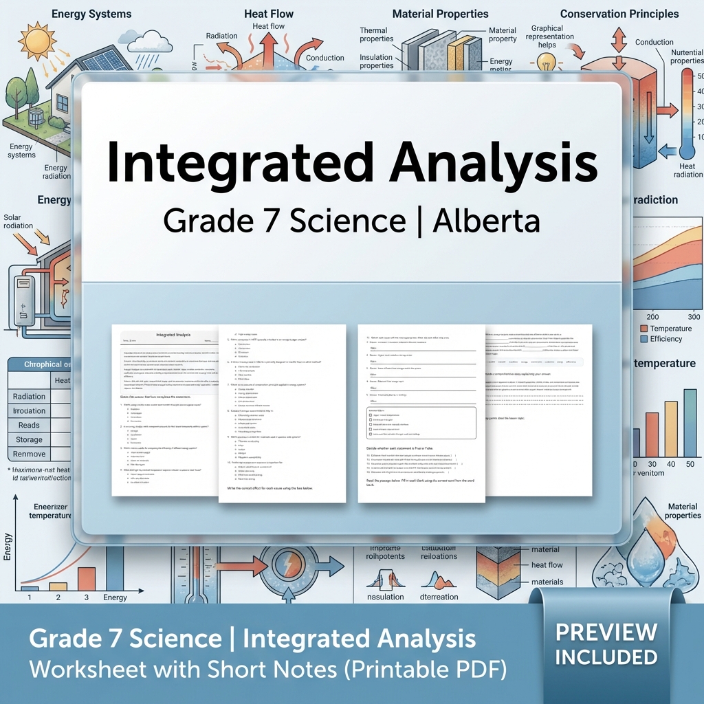 Grade 7 Science | Integrated Analysis Worksheet with Short Notes (Printable PDF)
