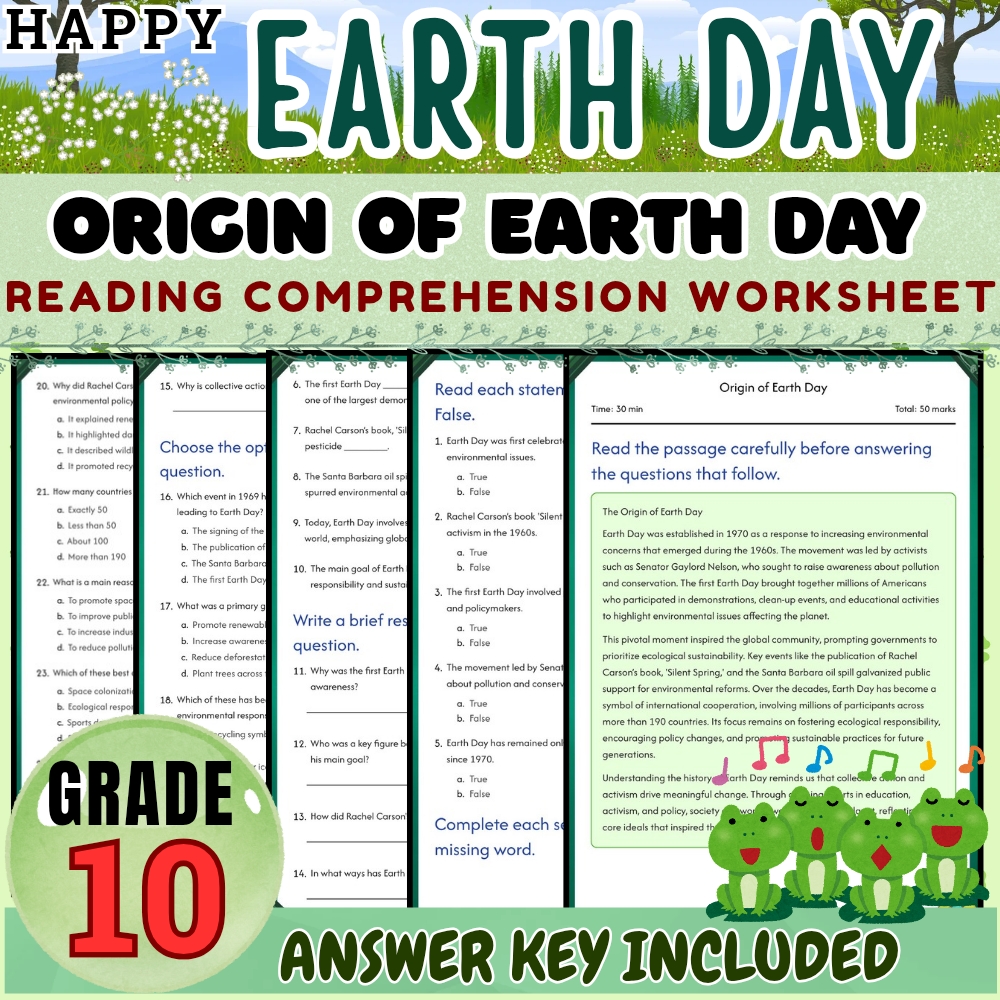 Grade 10 Science | Seasonal Environmental Challenges & Earth Day Unit Bundle — included worksheet 1