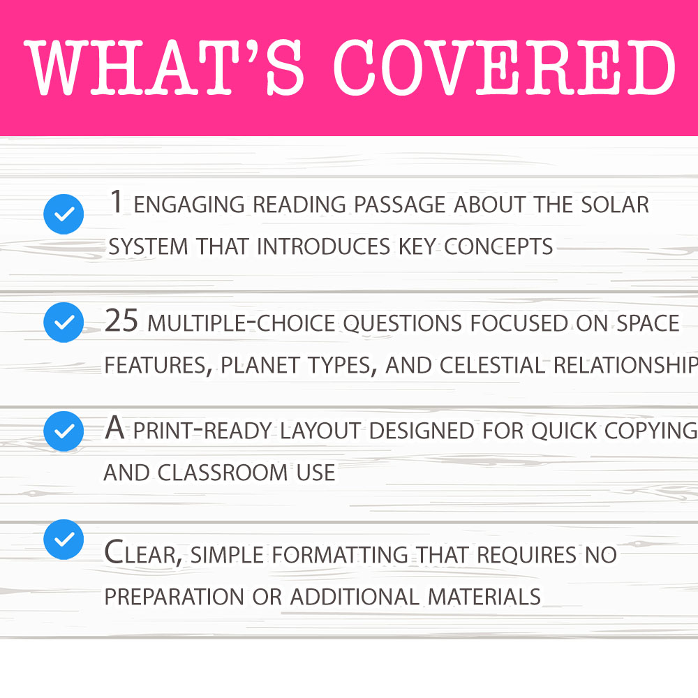 Grade 6 Science worksheet worksheet — Grade 6 Science — Solar System Survey Worksheet for Mastery — page 2