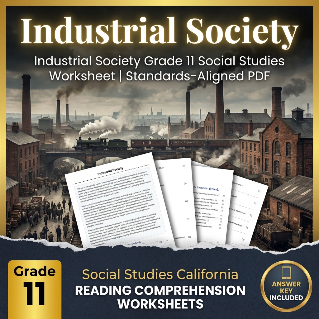 Industrial Society Grade 11 Social Studies Worksheet | Standards-Aligned PDF