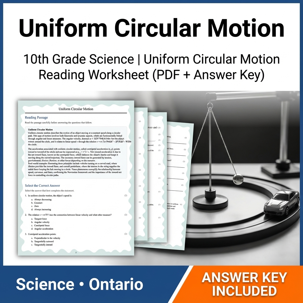 Grade 10 Science Unit Bundle – Motion, Forces & Mechanics (Answer Keys Included) — included worksheet 4