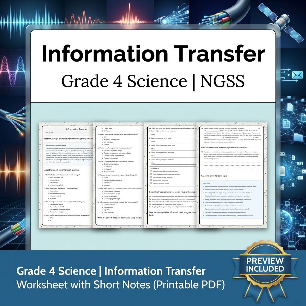 Grade 4 Science Worksheet Pack | NGSS-Aligned Energy, Weather & Structures — included worksheet 4