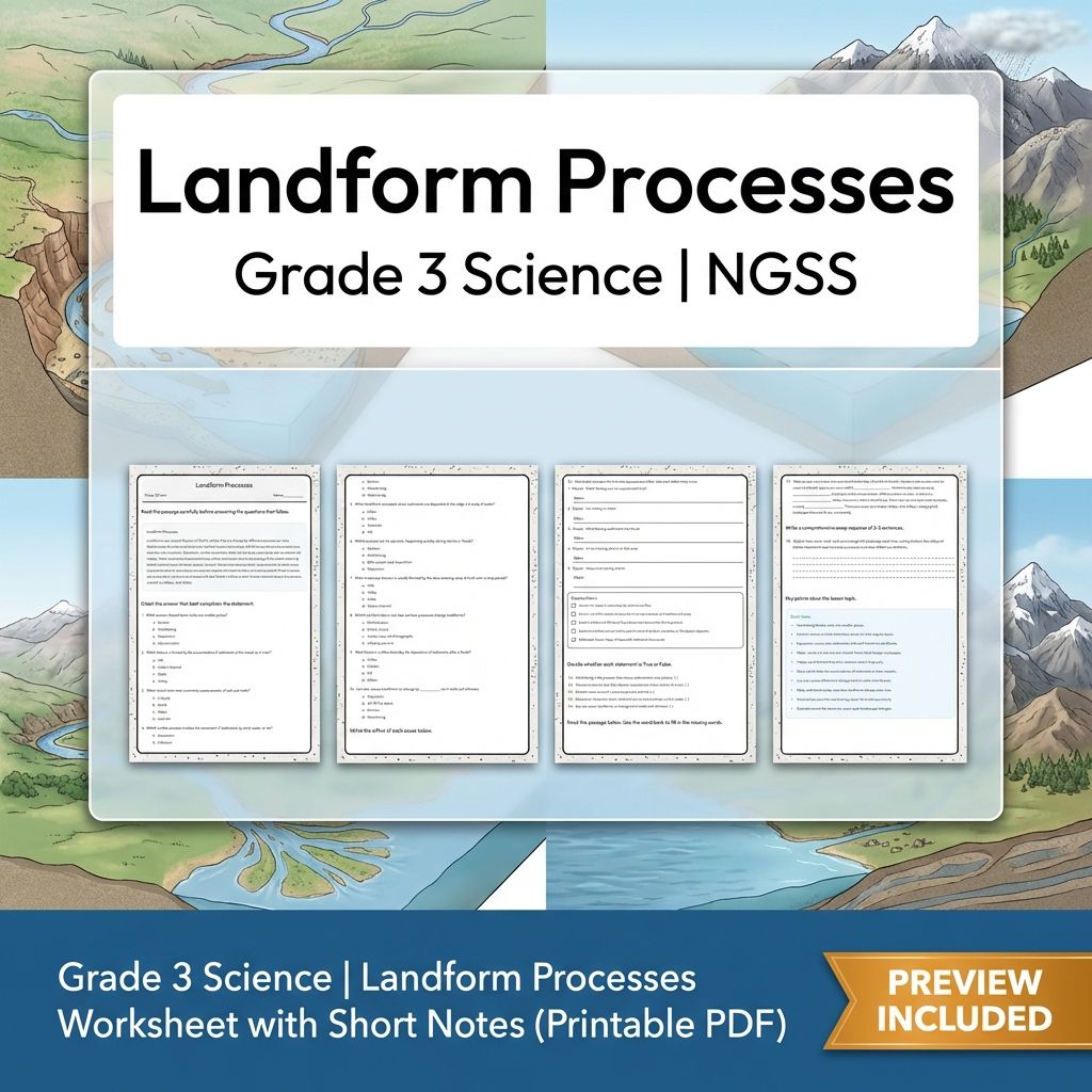 Grade 3 Science | Earth's Systems Unit Bundle (NGSS-Aligned Worksheets) — included worksheet 1