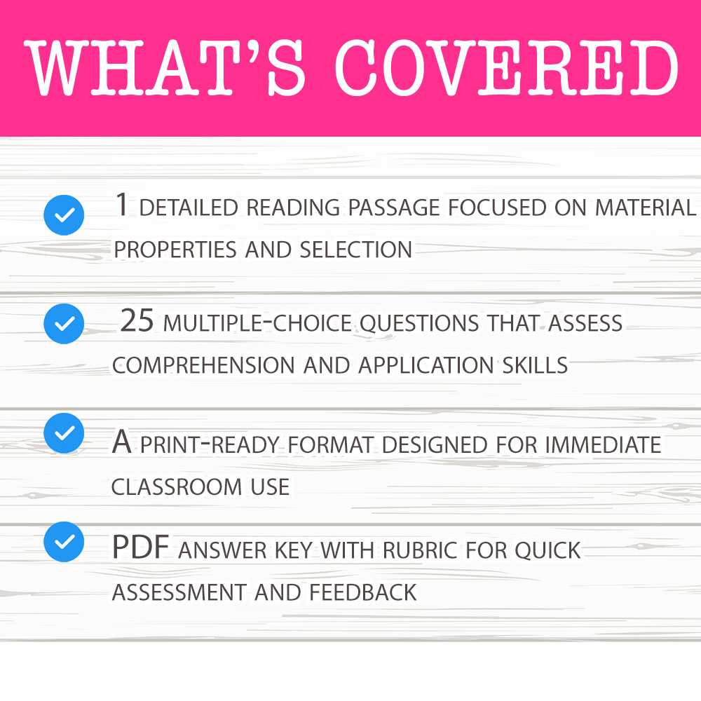 Grade 7 Science worksheet mcq paper worksheet — Grade 7 Science — Material Properties Worksheet MCQ Paper for Mastery — pa…