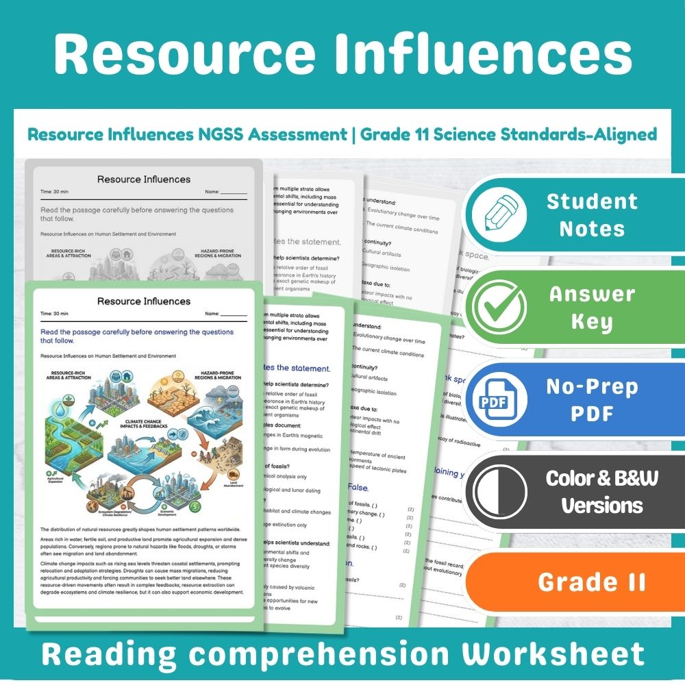 Grade 11 Science Mini Bundle | Earth and Human Activity NGSS Not Specified — included worksheet 3