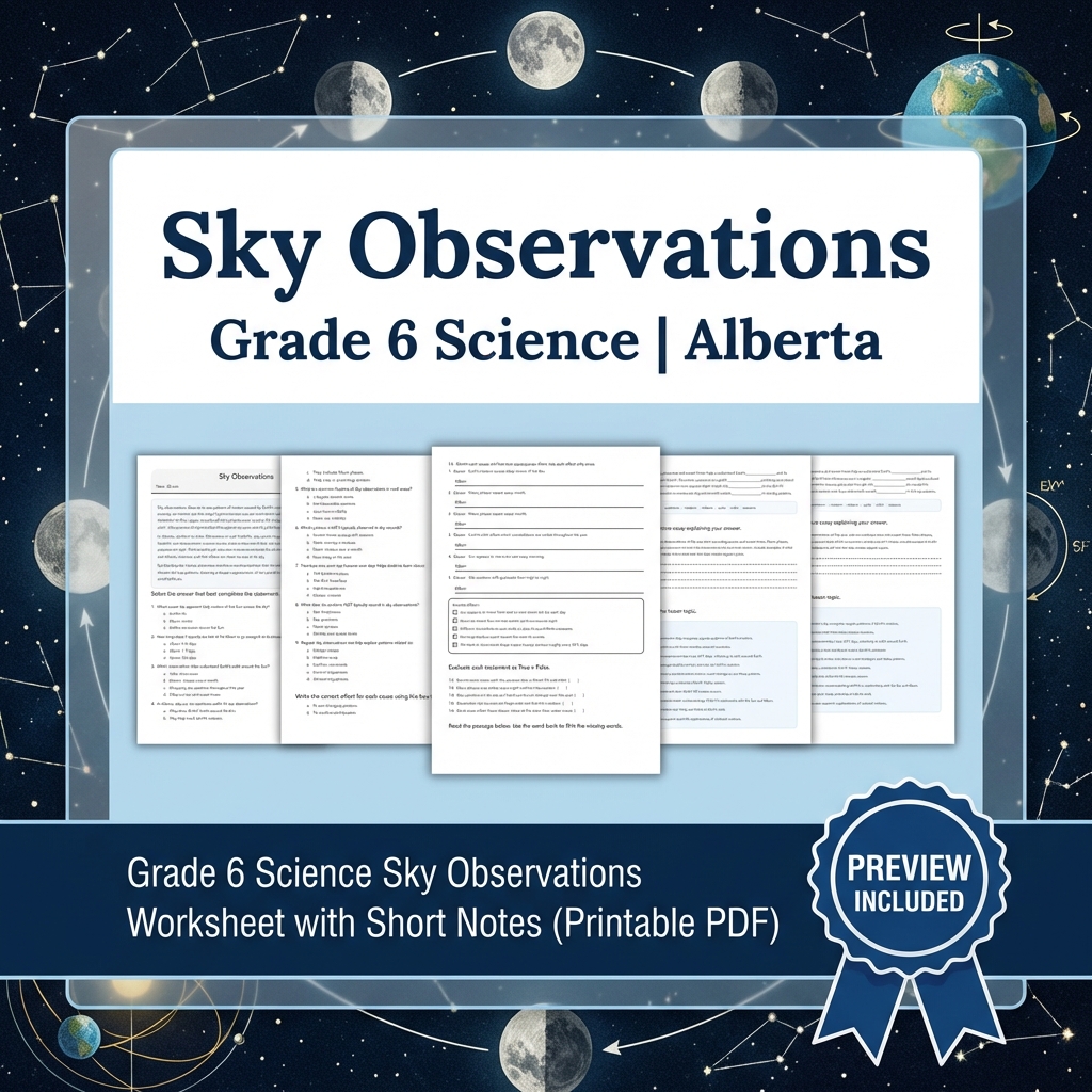 Grade 6 Science Alberta | 60-Worksheet Comprehensive Science Bundle  — included worksheet 36