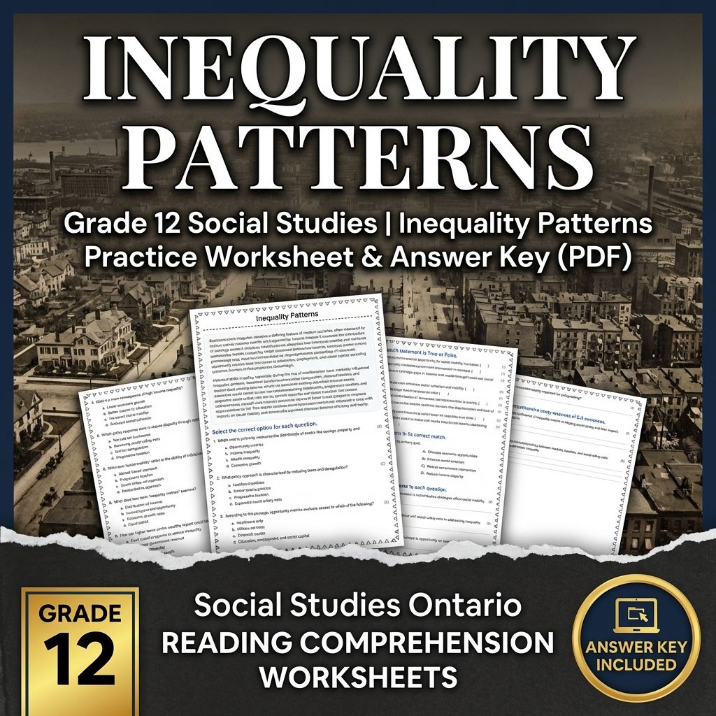 Grade 12 Social Studies | Inequality Patterns Practice Worksheet & Answer Key