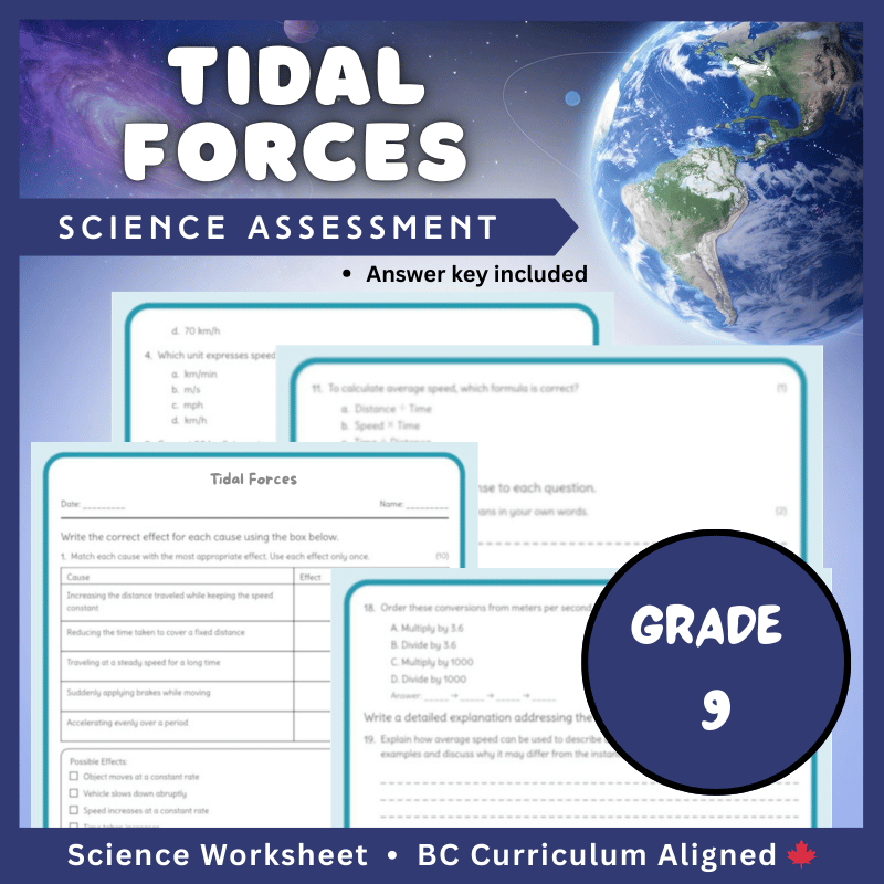 Grade 9 Science science 1 worksheet — Grade 9 Science – Tidal Forces Worksheet (Worksheet + Answer Key) | BC Standards