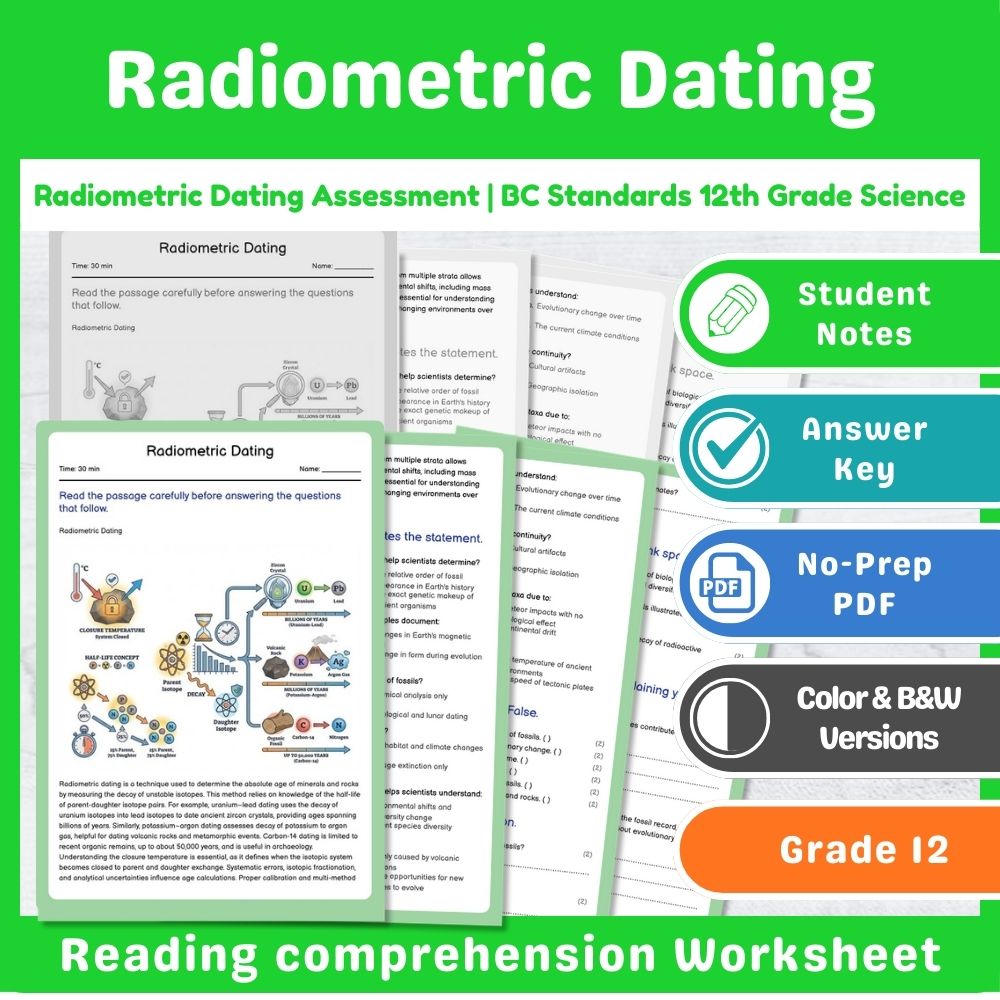 Grade 12 Science Mini Bundle – Plate Tectonics & Geoscience Assessment — included worksheet 9
