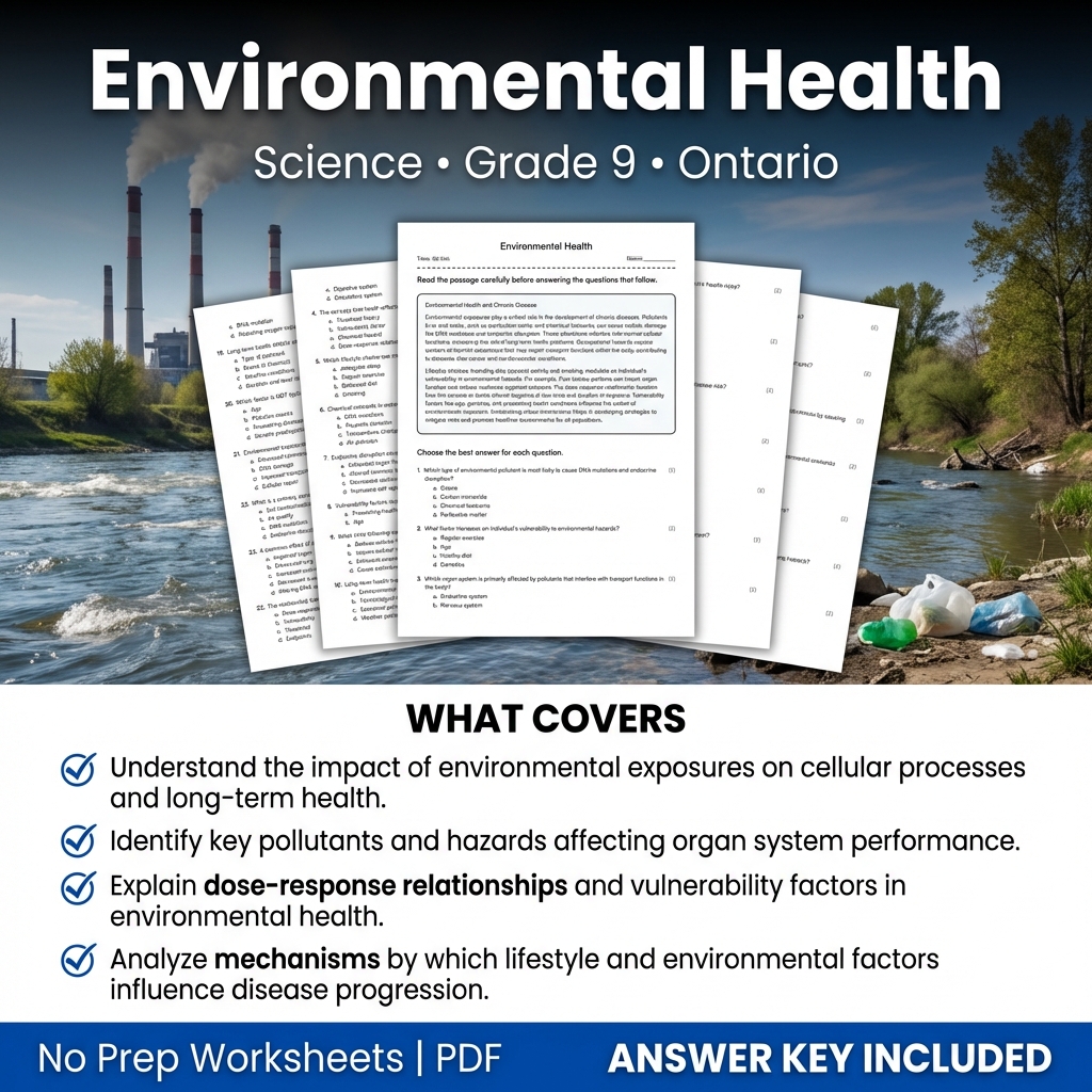 Environmental Health Science Worksheet | Grade 9 Standard Practice