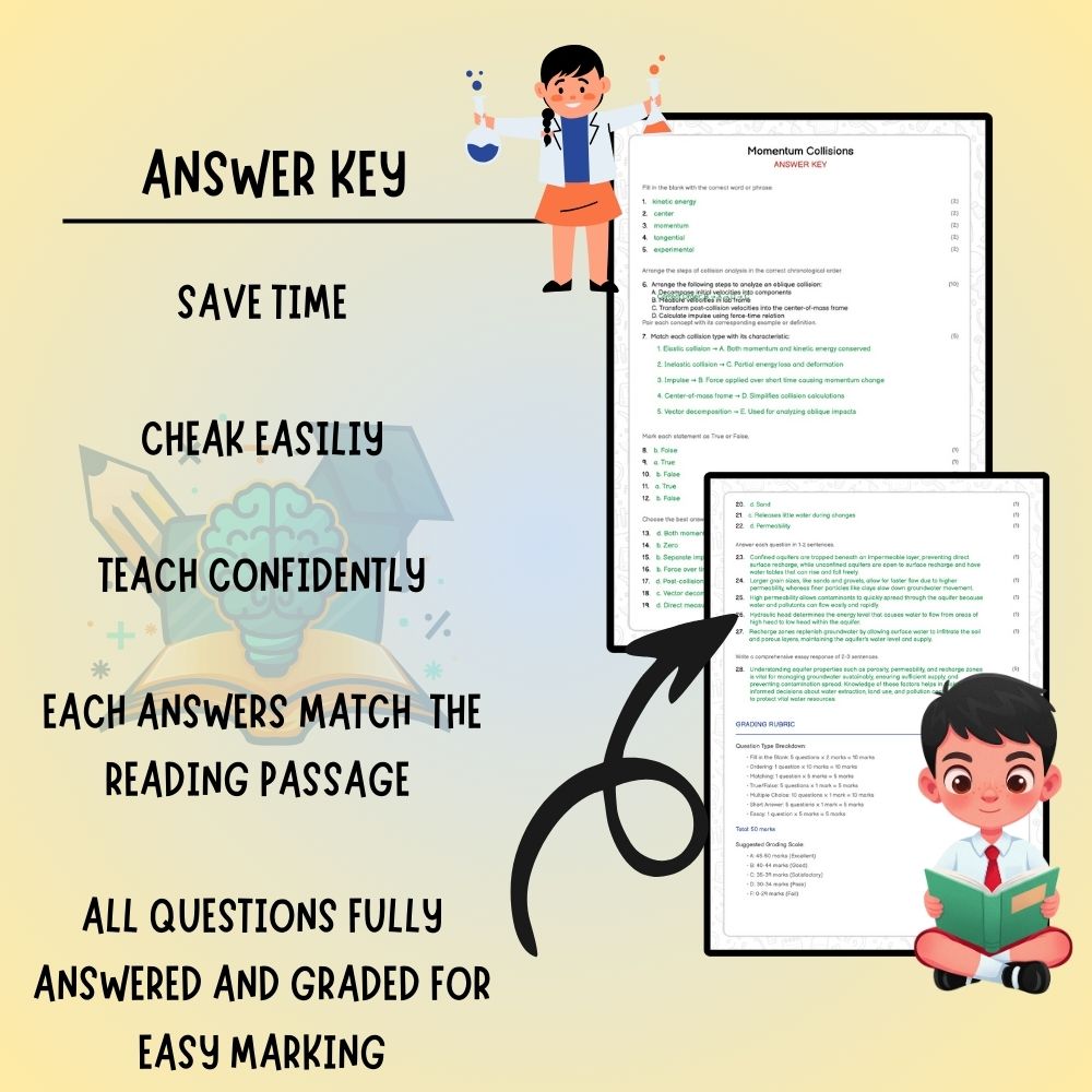Grade 11 Science worksheet worksheet — Grade 11 Science | Momentum and Collisions Worksheet (PDF) – Ontario Standards — pa…