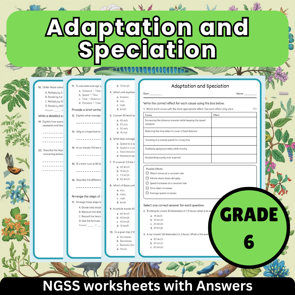 Grade 6 Science Worksheets Bundle- Resources for Earth, Space & Life - NGSS — included worksheet 17