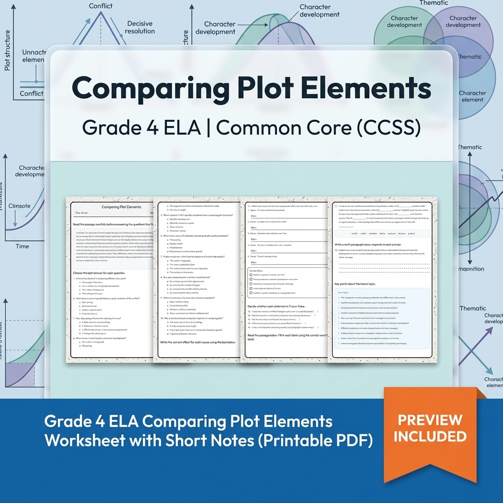 Grade 4 Text Evidence, Language & Writing ELA Full-Year Bundle: CCSS — included worksheet 17