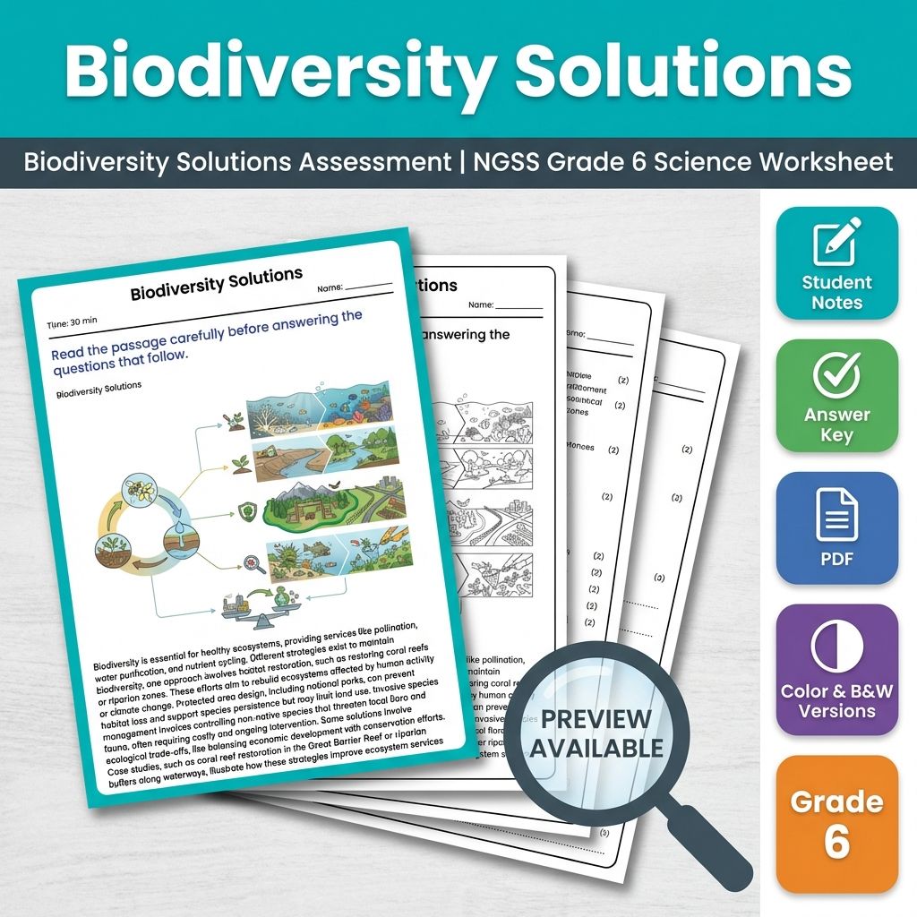 Grade 6 Science Full Year Bundle | NGSS Assessment Resources (Printable) — included worksheet 14