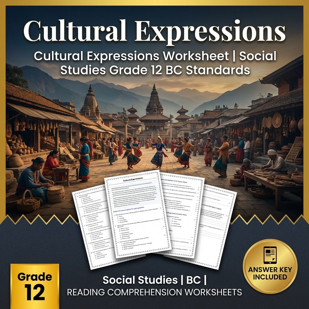 Cultural Expressions Worksheet | Social Studies Grade 12 BC Standards