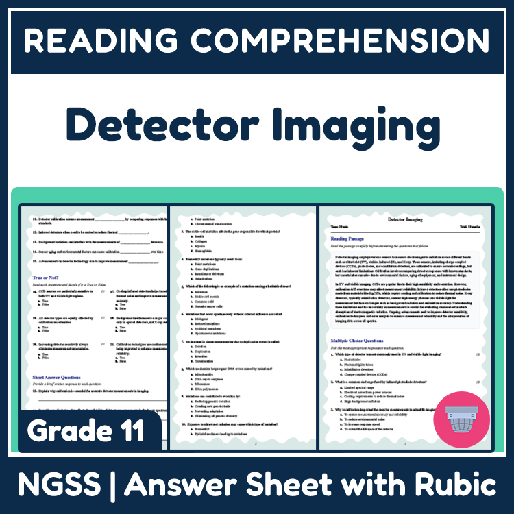 Grade 11 Science reading worksheets worksheet — Grade 11 Science | Detector Imaging Reading Worksheet + Answer Key (PDF) —…