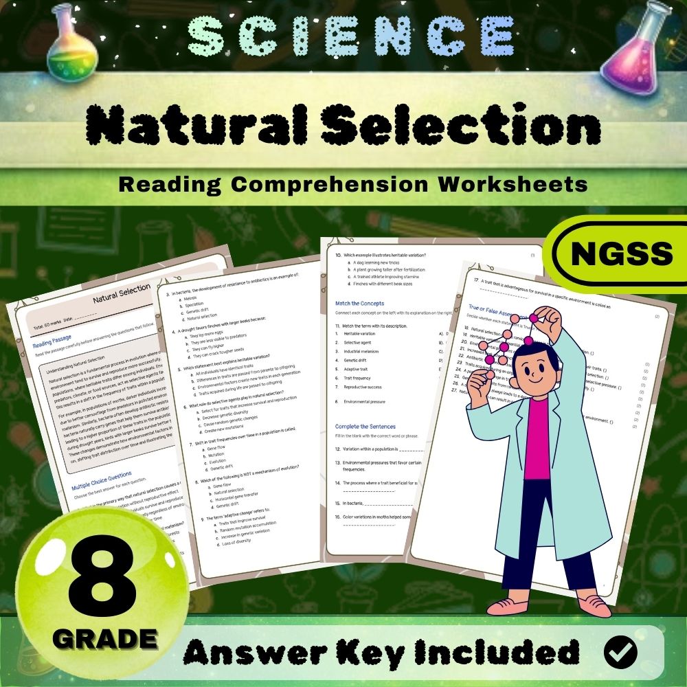 Grade 8 Science NGSS Bundle | Comprehensive Worksheets for Earth & Life Sciences — included worksheet 18