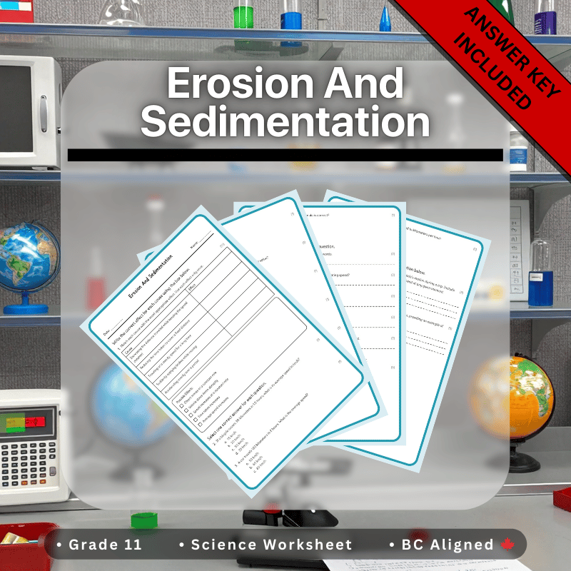 Grade 11 Science – Erosion & Sedimentation Worksheet (PDF) | BC Standards