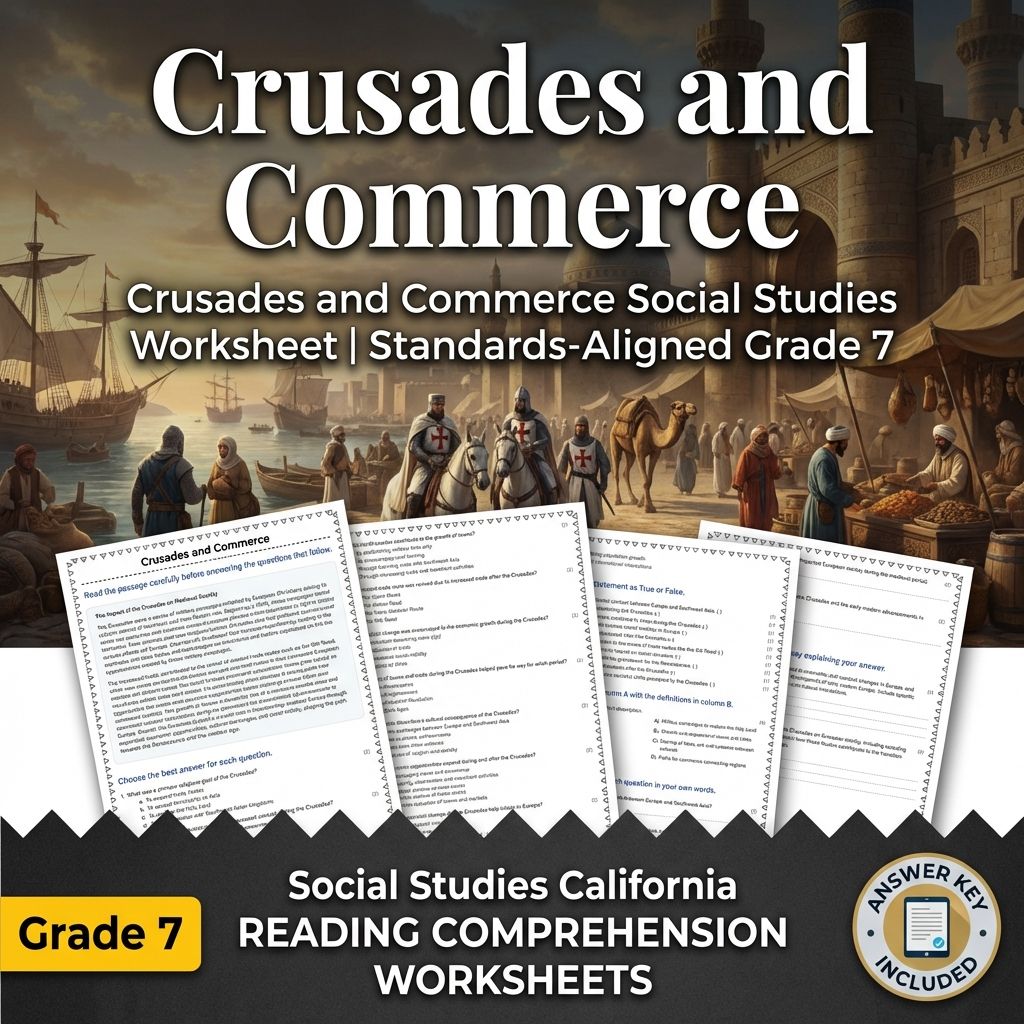 Crusades and Commerce Social Studies Worksheet | Standards-Aligned Grade 7