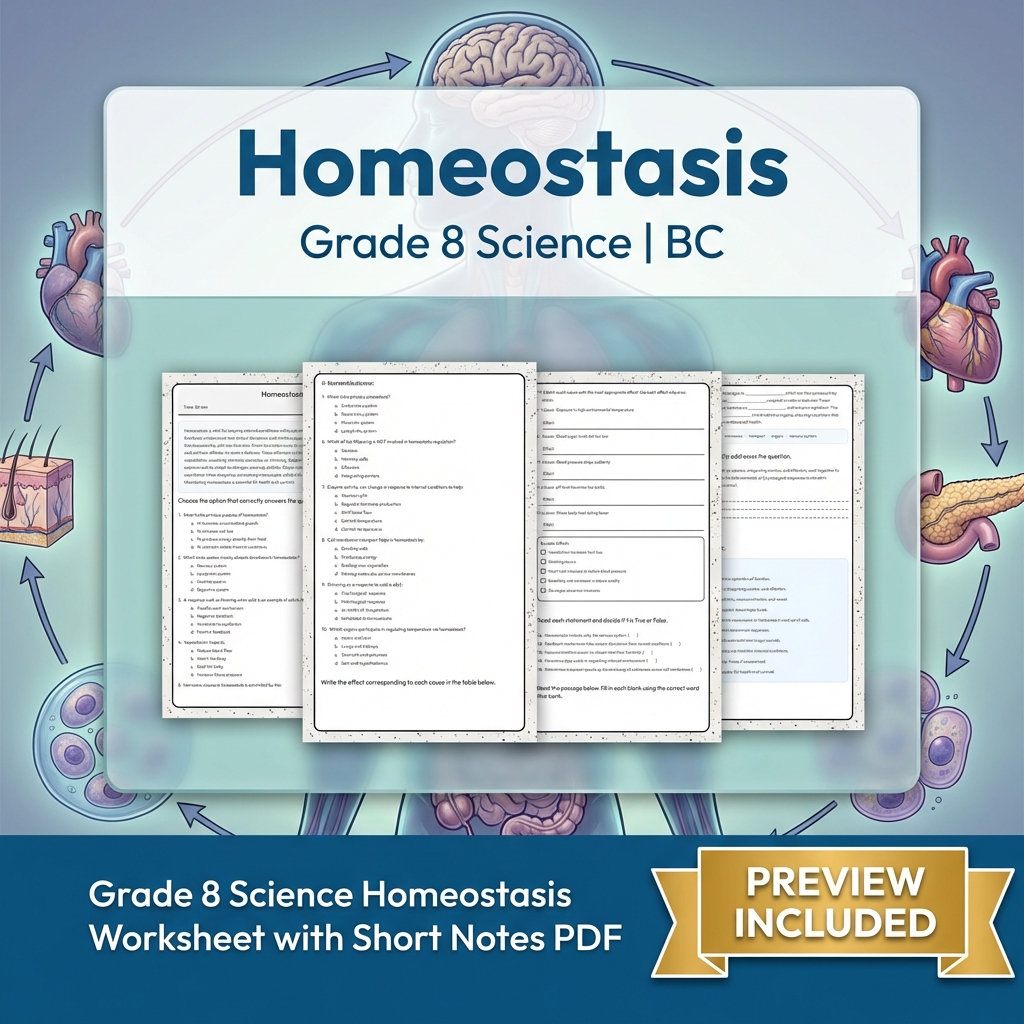Grade 8 Science Full Year Bundle | Cell Biology, Ecosystems & Conservation — included worksheet 20