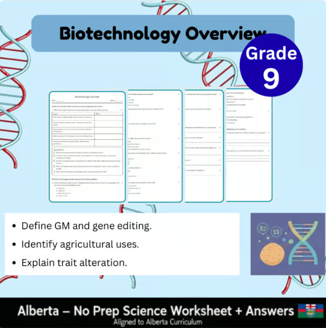 Grade 9 Science Worksheet Bundle | Genetics, Chemistry & Physics Concepts — included worksheet 23