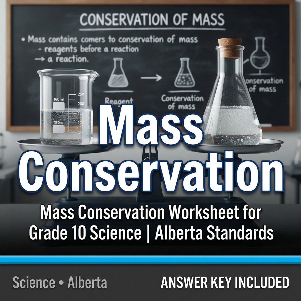 Mass Conservation Worksheet for Grade 10 Science | Alberta Standards