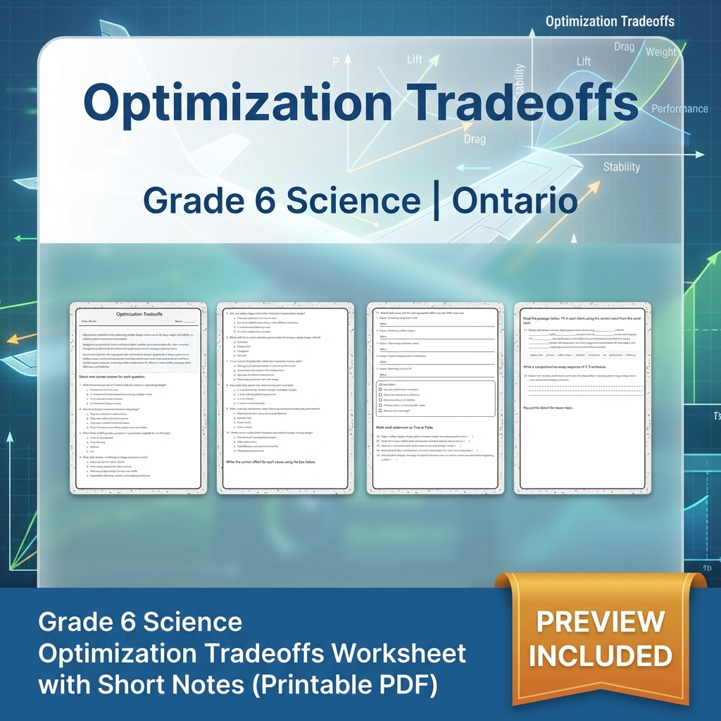Grade 6 Science Lesson Group Bundle – Ontario Framework Worksheets — included worksheet 7