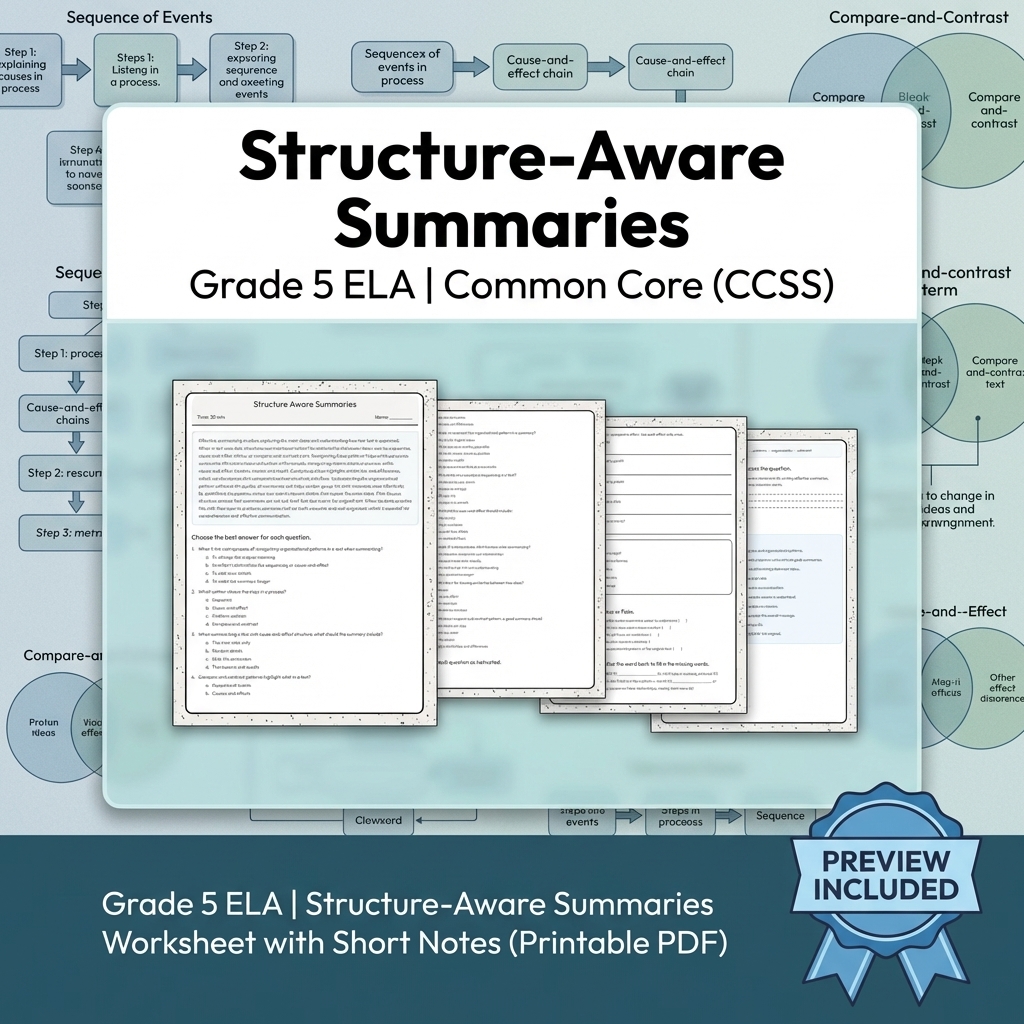 Grade 5 Reading & Text Evidence ELA Lesson Bundle | Common Core (CCSS) — included worksheet 3