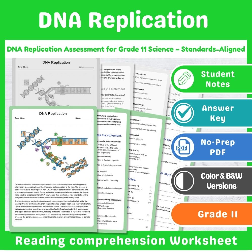 Grade 11 Science Lesson Assessment Bundle | Photosynthesis & Genetics — included worksheet 9