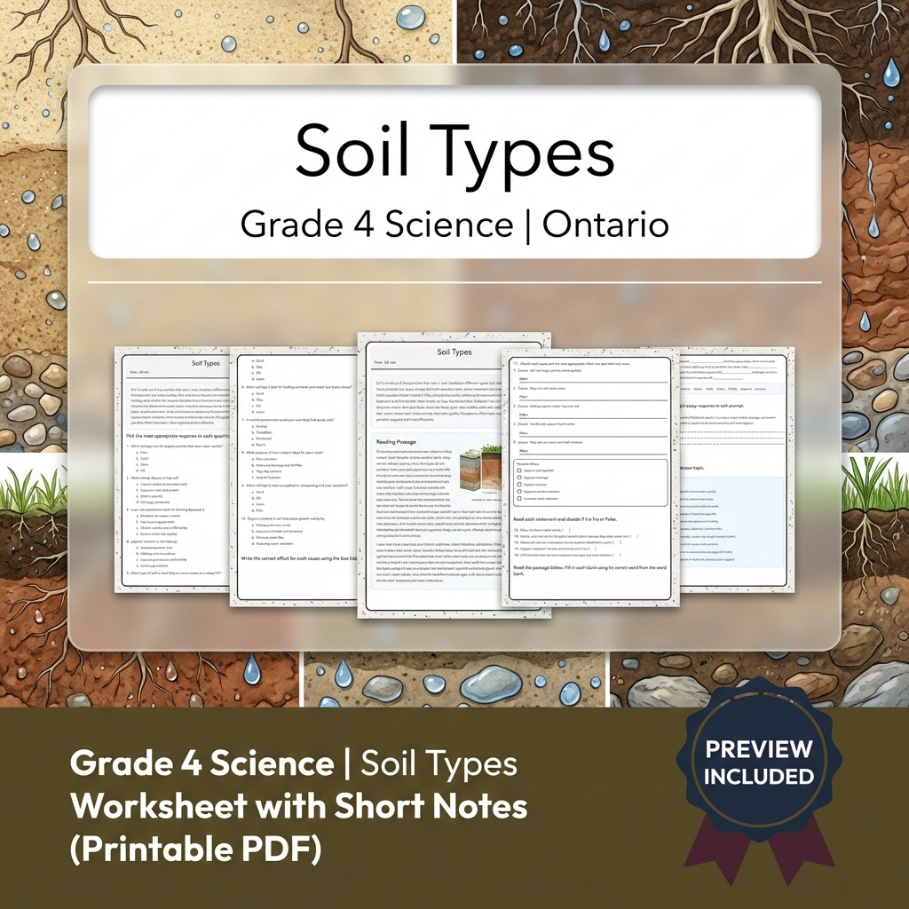 Grade 4 Science Lesson Bundle | Earth & Soil Topics for Ontario — included worksheet 4