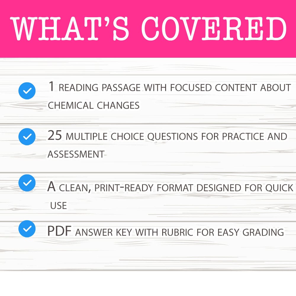 Grade 9 Science worksheet mcq paper worksheet — Grade 9 Science — Evidence of Chemical Change Worksheet MCQ Paper — page 2