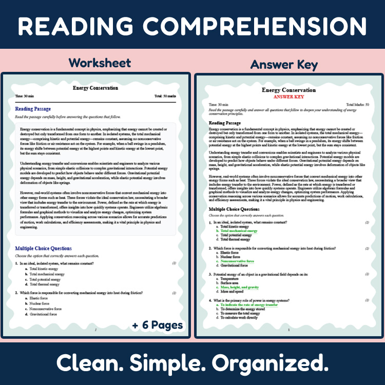 Grade 10 Science reading worksheets worksheet — Grade 10 Science | Energy Conservation Reading Worksheet + Answer Key (PDF…